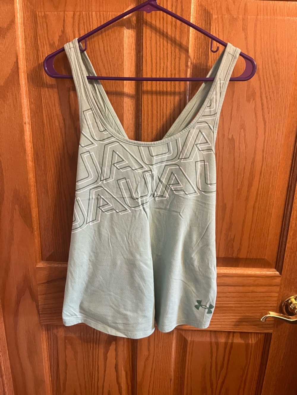 Under Armour Mint Green Racerback Tank with Chest Logo